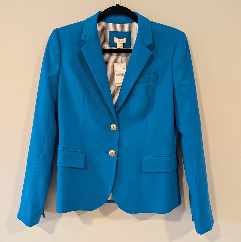 J. Crew Vibrant Blue Blazer with Gold Buttons